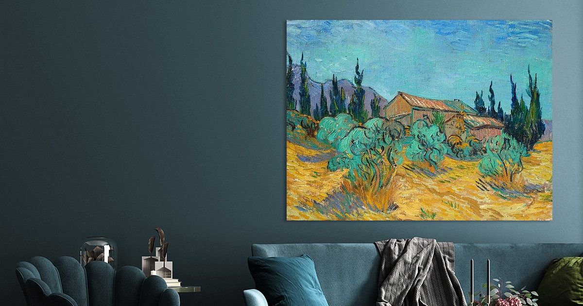 Cabanes en bois parmi les oliviers et les cyprès, Vincent van Gogh Art Heroes